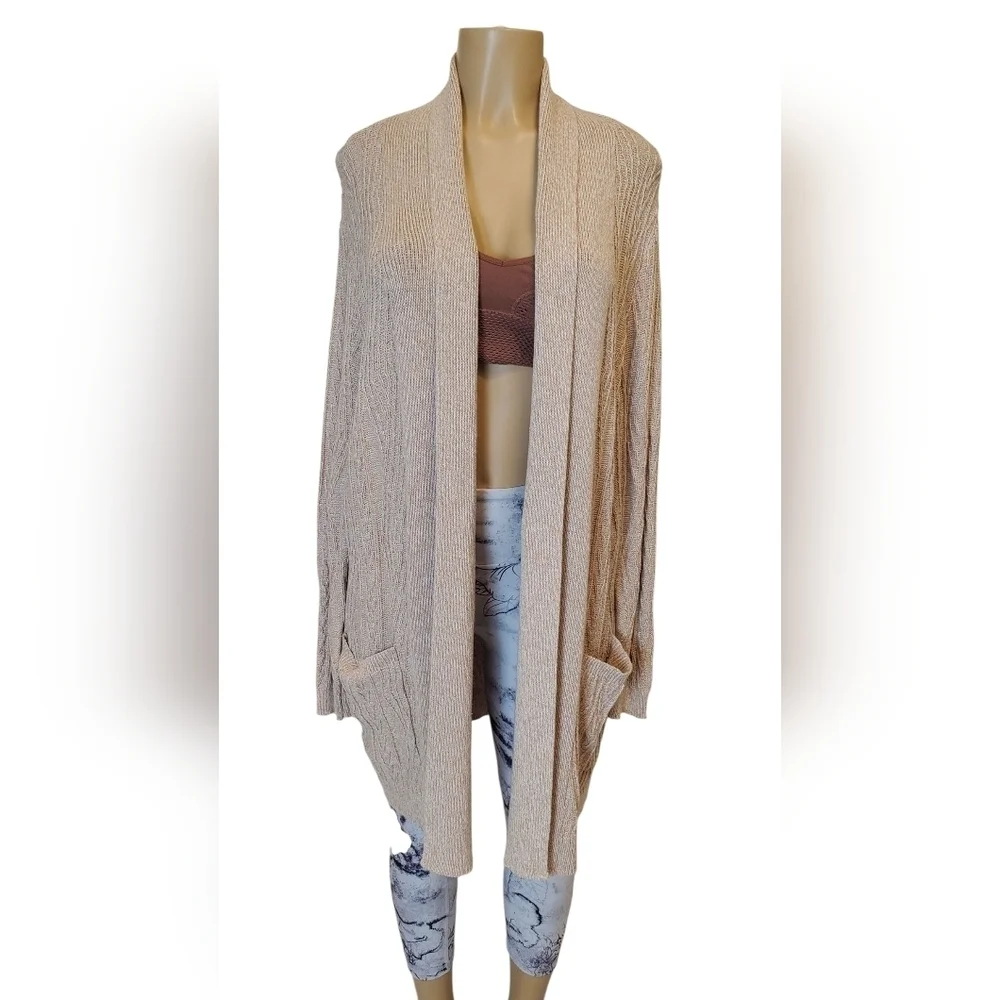 St. John's BayWomen's Cadigan Cream Open-Front Size XL